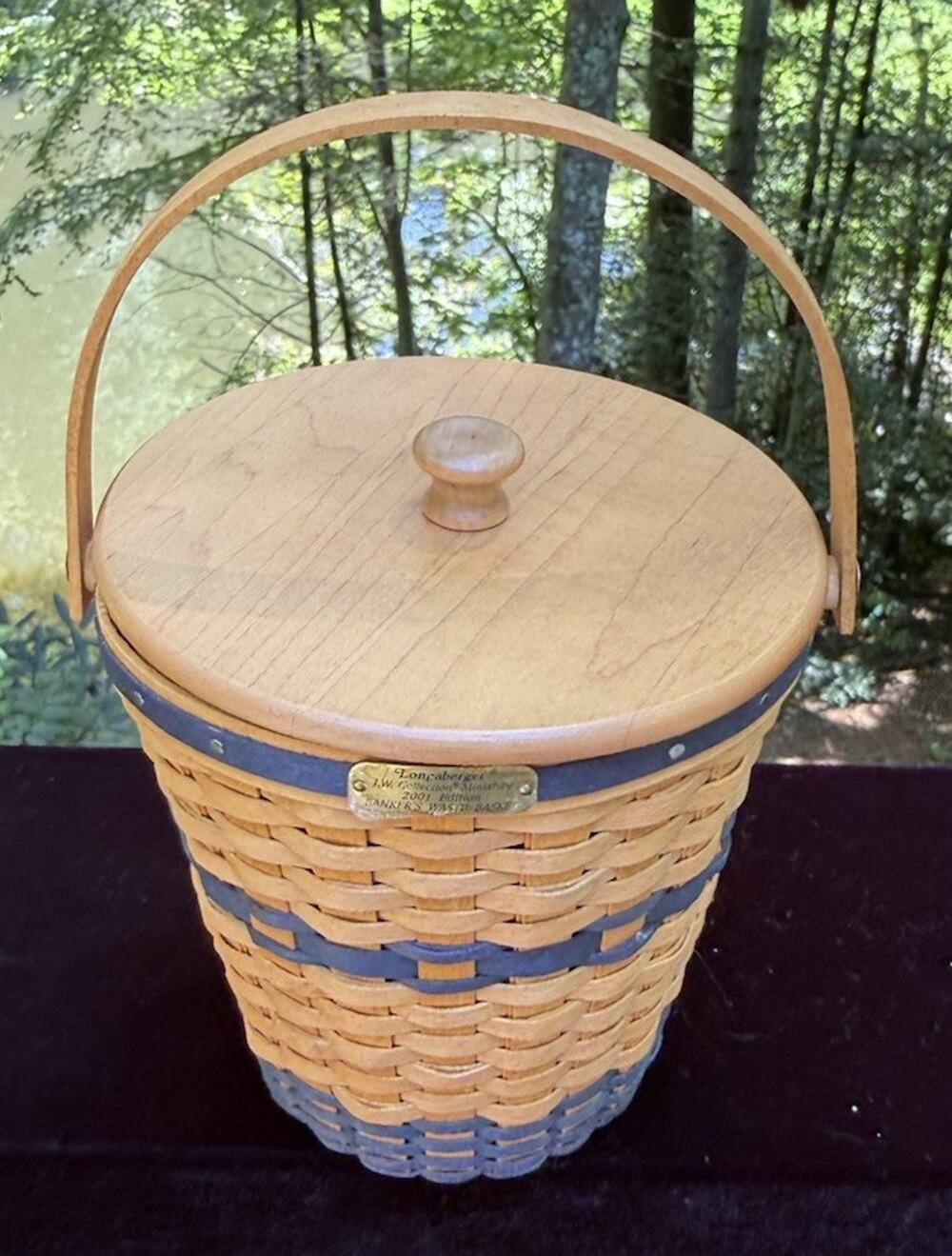 Longaberger J.W. Collection Miniature Banker's Waste Basket 2001 Edition